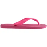Ojotas Havaianas modelo Top, color fucsia, con diseño clásico de suela de goma texturizada y tiras anchas con el logo de la marca en relieve.