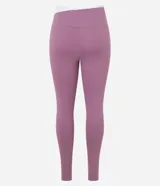 Calza deportiva color lila con cintura alta en V bicolor, confeccionada en microfibra ligera.