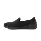 Zapatillas Skechers Slip-Ins Relaxed Fit Flex Adapt Juliette color negro, con diseño sin cordones y parte superior de tejido elástico de punto.