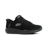 Championes deportivos Skechers Equalizer 6.0 Royze para hombre, color negro. Confeccionados con materiales veganos, capellada de punto, plantilla de espuma viscoelástica refrigerada por aire y tecnología Hands-Free Slip-ins.