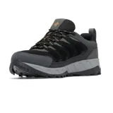 Championes de trekking Columbia Strata Trail, color negro y gris, con diseño resistente al agua, suela con tracción y logo de la marca en el lateral.