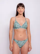 Parte inferior de bikini con estampado animal print multicolor.