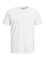 Camiseta blanca de manga corta y cuello redondo, marca Jack & Jones Essentials.