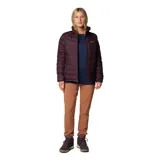 Campera acolchada Columbia modelo Powder Lite II, color bordó, con cierre frontal completo, cuello alto y bolsillos laterales con cierre. Cuenta con tecnología Omni-Heat™ para retención de calor y Omni-Shield™ para repelencia al agua.