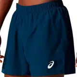 Short deportivo Asics de hombre, color negro, con logo reflectivo y cintura elástica con cordón ajustable. Incluye calzoncillo interior, bolsillo interno y aberturas laterales.