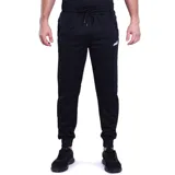 Pantalón largo de jogging negro con logo de la marca Avia en blanco en el muslo.