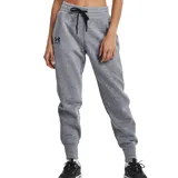 Pantalón de jogging Under Armour de mujer, corte completo, de tela de polar con mezcla de algodón suave y de peso medio, con interior cepillado, pretina elástica recubierta con cordón de ajuste externo, bolsillos abiertos para las manos y puños acanalados extendidos.