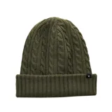 Gorro de lana Rip Curl modelo Laaky Slouch, color verde con diseño de trenzas.