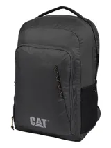 Mochila unisex de diseño técnico en color gris oscuro, fabricada en poliéster ripstop. Cuenta con un compartimento principal amplio, bolsillo frontal con cierre y panel organizador interno, bolsillos laterales de malla y detalles reflectantes.