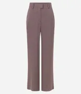 Pantalón recto de jacquard con estampado mini pied-de-poule, trabillas en la cintura y bolsillos tipo cuchillo.