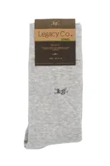 Media lisa de tejido multi-stretch en color gris claro, con logo bordado en el tobillo.