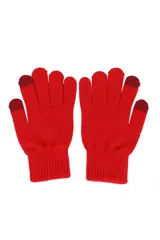 Guantes negros de poliéster con touch screen.