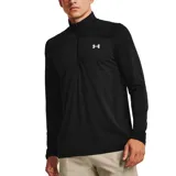 Buzo Under Armour negro de manga larga con medio cierre frontal y logo en el pecho.