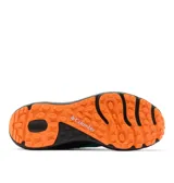 Championes de trekking Columbia Konos Trs Omni-Max para hombre, en color verde azulado y negro con detalles en naranja. Empeine de malla transpirable con sobrecapas sin costuras y suela dentada para mayor tracción.