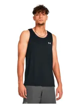 Musculosa deportiva Under Armour Launch Singlet negra con logo blanco en el pecho.