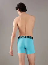 Pack de tres bóxers tipo brief de Calvin Klein, confeccionados en mezcla de algodón y elastano. Presentan cintura elástica distintiva con el logo de la marca en contraste y diseño de talle medio.
