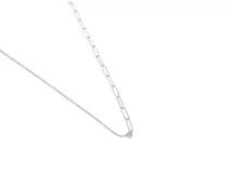 Collar de plata 925 con cadena combinada forcet y bolitas, con circonia central.