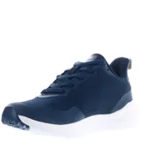 Championes deportivos Topper modelo Strong Pace III, color azul marino con detalles en gris claro. Presentan capellada de malla transpirable con refuerzos sintéticos, cierre con cordones y suela blanca con tecnología amortiguadora.