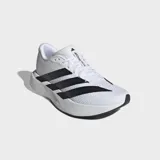 Championes Adidas de running modelo Adizero Pacer, color blanco con las tres tiras características en color negro y tecnología Lightstrike en la mediasuela.