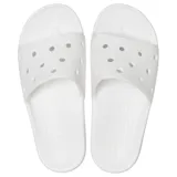 Chancletas Crocs modelo Classic Slide de color blanco, fabricadas en material Croslite™ con perforaciones en la tira superior para personalizar con Jibbitz™.