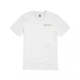 Remera blanca de manga corta con el logo de Emerica estampado en el pecho.