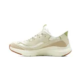 Championes Skechers Slip-ins modelo Contour Foam Sweet Nostalgia, color beige con detalles en verde oliva y tostado. Cuenta con entresuela Contour Foam y diseño slip-in con cordones elásticos.