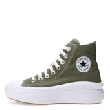Championes Converse Chuck Taylor All Star Move Seasonal de caña alta, color verde oliva, con plataforma blanca y cordones blancos. Confeccionados en lona y suela de goma.
