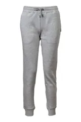 Pantalón de jogging gris melange, de corte ajustado con puños elásticos en los tobillos y cintura con cordón ajustable.