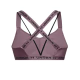 Top deportivo Under Armour negro con breteles anchos cruzados en la espalda con logo de la marca en blanco.