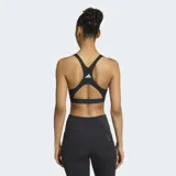 Top deportivo Adidas Optime Essentials Workout de soporte alto color negro, con diseño de espalda cruzada y almohadillas fijas, confeccionado con tejido transpirable con tecnología Climacool.