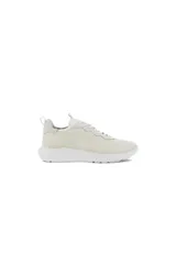 Championes Ecco ATH-1FM color blanco, confeccionados en cuero repujado con ribete de nubuck y cordones elásticos.
