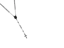 Rosario de acero italiano con esmaltado negro.