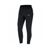 Pantalón de running Nike Essential Runway para mujer, color negro, con cintura elástica, corte ajustado y logo reflectivo.