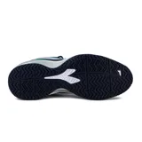 Championes de tenis Diadora modelo Blushield Torneo 2 AG, color azul marino con detalles en verde, blanco y gris. Presentan el logo de la marca en los laterales y tecnología Blushield para mayor amortiguación y estabilidad.