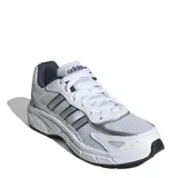 Championes deportivos Adidas modelo Eclyptix 2000, color blanco con detalles en azul marino y gris. Presentan una estructura de malla transpirable con refuerzos sintéticos, cordones al tono y suela de goma con amortiguación.