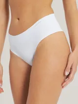 Bombacha hipster Calvin Klein de microfibra celeste, con cintura baja y bordes cortados a láser.