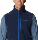 Chaleco de forro polar Columbia para hombre, con cierre frontal completo, bolsillo en el pecho con cremallera y bolsillos laterales con cremallera.