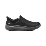 Championes deportivos Skechers modelo Slip-Ins Go Walk Flex Ojai, color negro, sin cordones, con parte superior de malla y entresuela ligera.