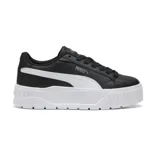 Championes de plataforma Puma Karmen II L, color negro con la clásica franja lateral en blanco y suela chunky elevada.