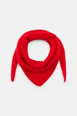 Bandana triangular de punto liso, confeccionada en una suave mezcla de lana y cashmere, con diseño envolvente y puntas alargadas.