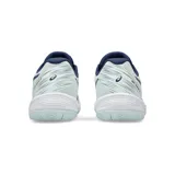 Championes de tenis Asics Gel-Game 9, color blanco con detalles en azul marino.