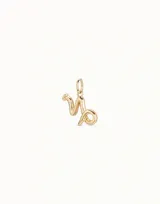 Charm del signo zodiacal Capricornio con diseño inspirado en un clavo, fabricado en aleación de metal bañado en plata.