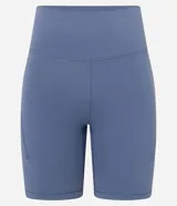 Short ciclista Get Over de microfibra color verde oscuro, de tiro alto y diseño ajustado con bolsillos laterales funcionales.