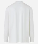 Remera relaxed de manga larga y cuello redondo en color blanco, confeccionada en algodón grueso.