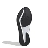 Championes de running Adidas Duramo RC2, color negro con las tres tiras características en blanco y suela blanca con tecnología LIGHTMOTION. Presentan un diseño de malla textil transpirable, con talón y lengüeta acolchados para mayor soporte.