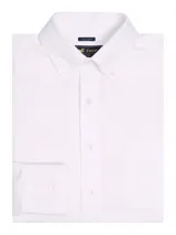 Camisa de manga larga de algodón color blanco de la marca Rockford, con cuello abotonado, bolsillo en el pecho y cierre frontal de botones.