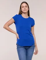 Remera Cupio de modal color azul, con diseño clásico de cuello redondo a la base y mangas cortas.