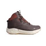 Bota de trekking Hi-Tec de caña media, confeccionada en cuero sintético y malla técnica. Presenta un diseño impermeable con entresuela Geo Foam para mayor amortiguación y suela de caucho MD Traction para un agarre superior en terrenos difíciles.