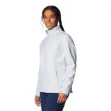 Campera softshell Columbia modelo Kruser Ridge III Softshell color gris, con cuello alto, cierre frontal completo y bolsillos laterales con cierre. Confeccionada con tecnología Omni-Shield que repele la humedad y resiste el viento.