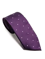 Corbata de seda azul marino con estampado paisley en tonos rosados y blancos.
